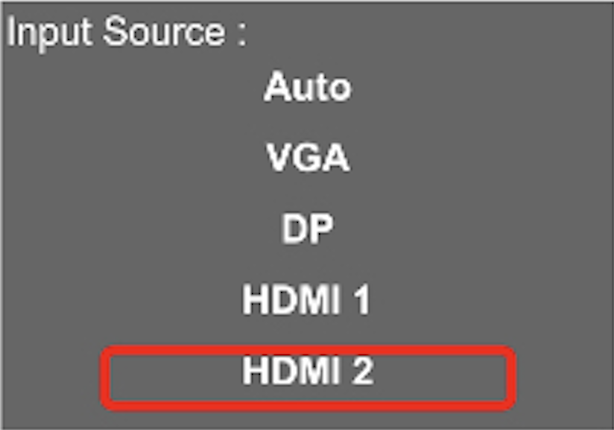 HDMI 2 in the input source menu